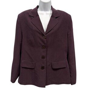 VTG Victoria Holley Silk Blazer Jacket Purple Career Travel Office Womens 12